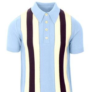NWT - OxKnit 1960’s Mod Style Knit Polo- Large